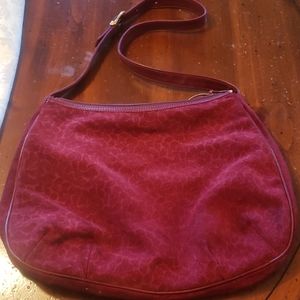 I. Magnin Dark Red Leather Shoulder Bag